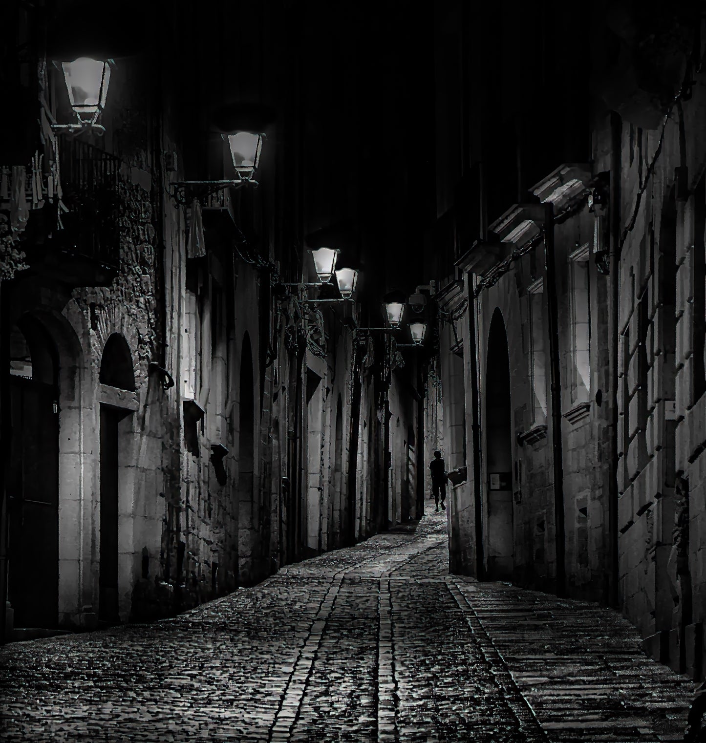 "Midnight on Carrer de la Força" | Limited Edition B&W Fine Art Print.