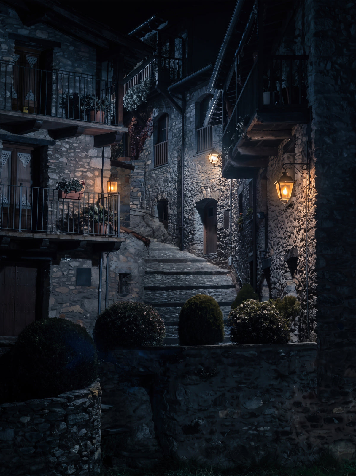 Garden Steps at Midnight