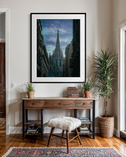Spire in Shadow: Barcelona Cathedral