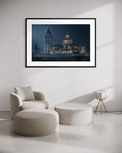 Veiled in Fog: Segovia Cathedral by Night
