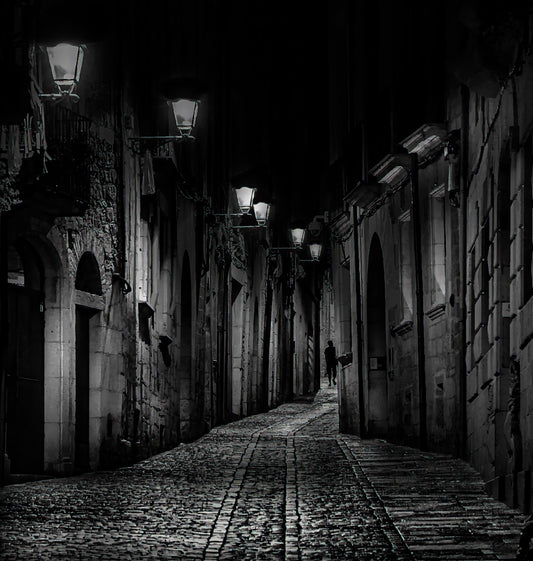 "Midnight on Carrer de la Força" | Limited Edition B&W Fine Art Print.