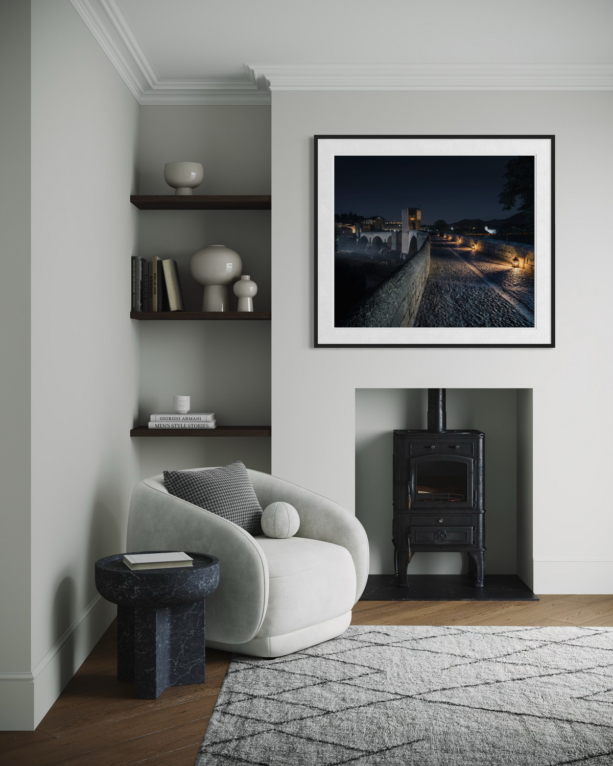 Lanterns on the Medieval Bridge, Besalú — limited edition fine art print by Marco Zouvek (view 4)