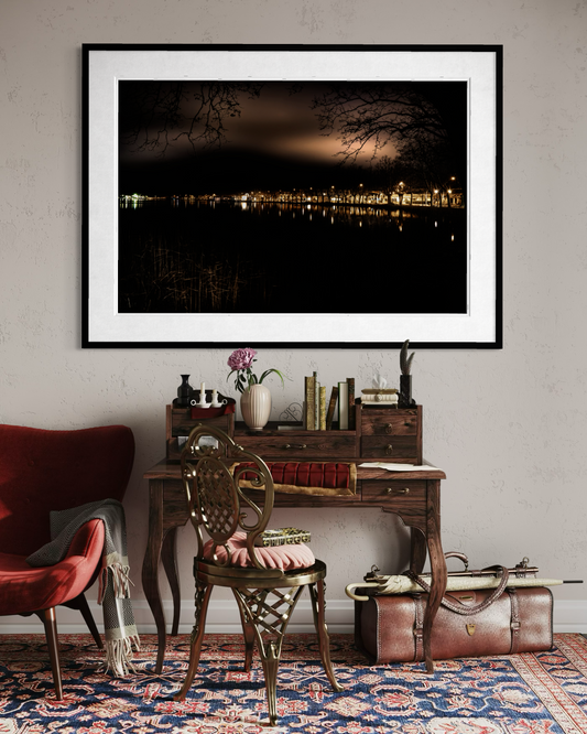 Lakeside Nocturne: Lake Banyoles, another interior setting view