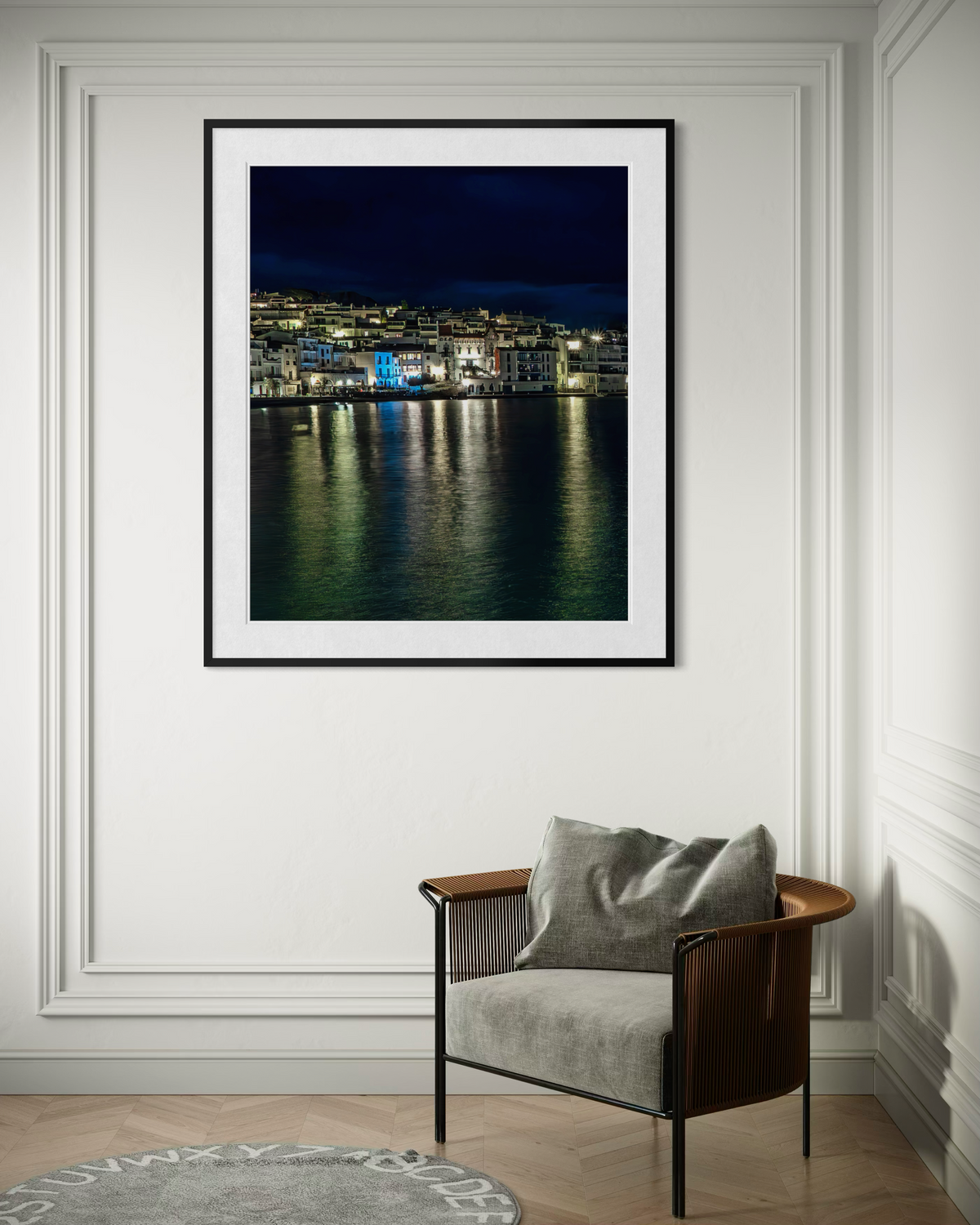 Emerald Reflections: Cadaqués, framed fine art print in an interior