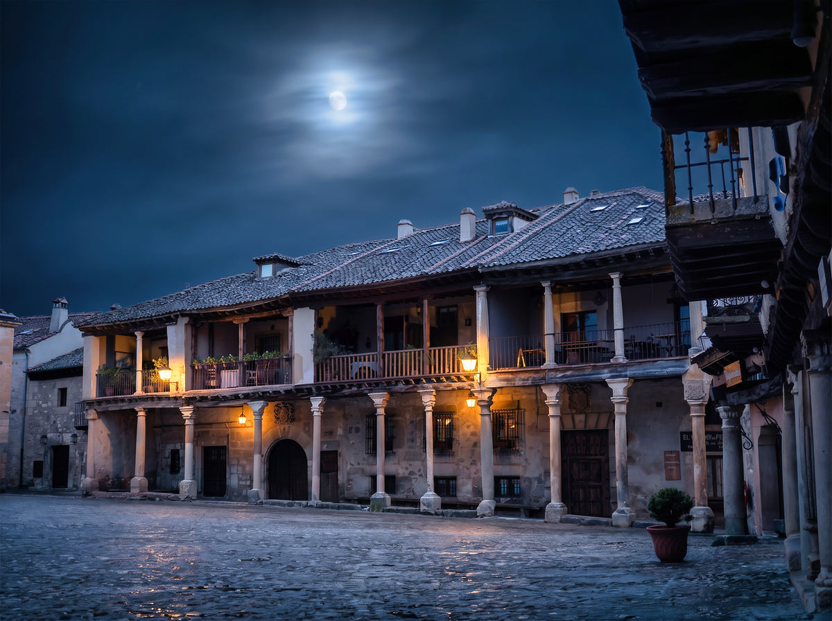 Balconies Under a Full Moon