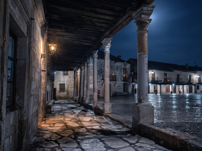 Colonnade Under a Rising Moon