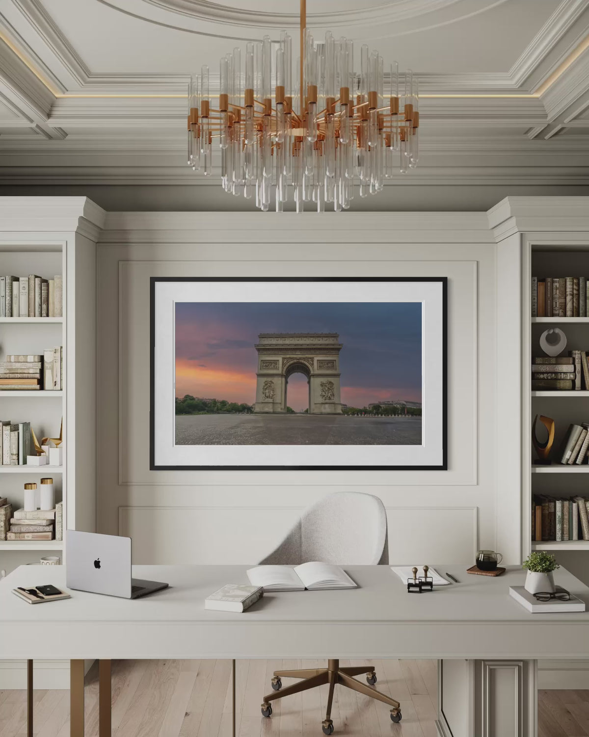The Arch at Twilight: Paris, vídeo de la impresión enmarcada en un interior