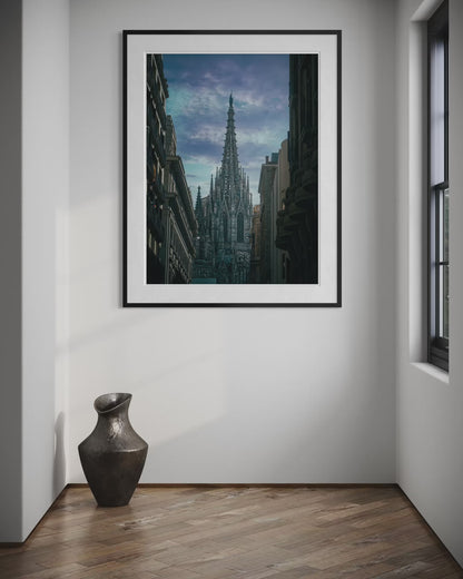 Spire in Shadow: Barcelona Cathedral