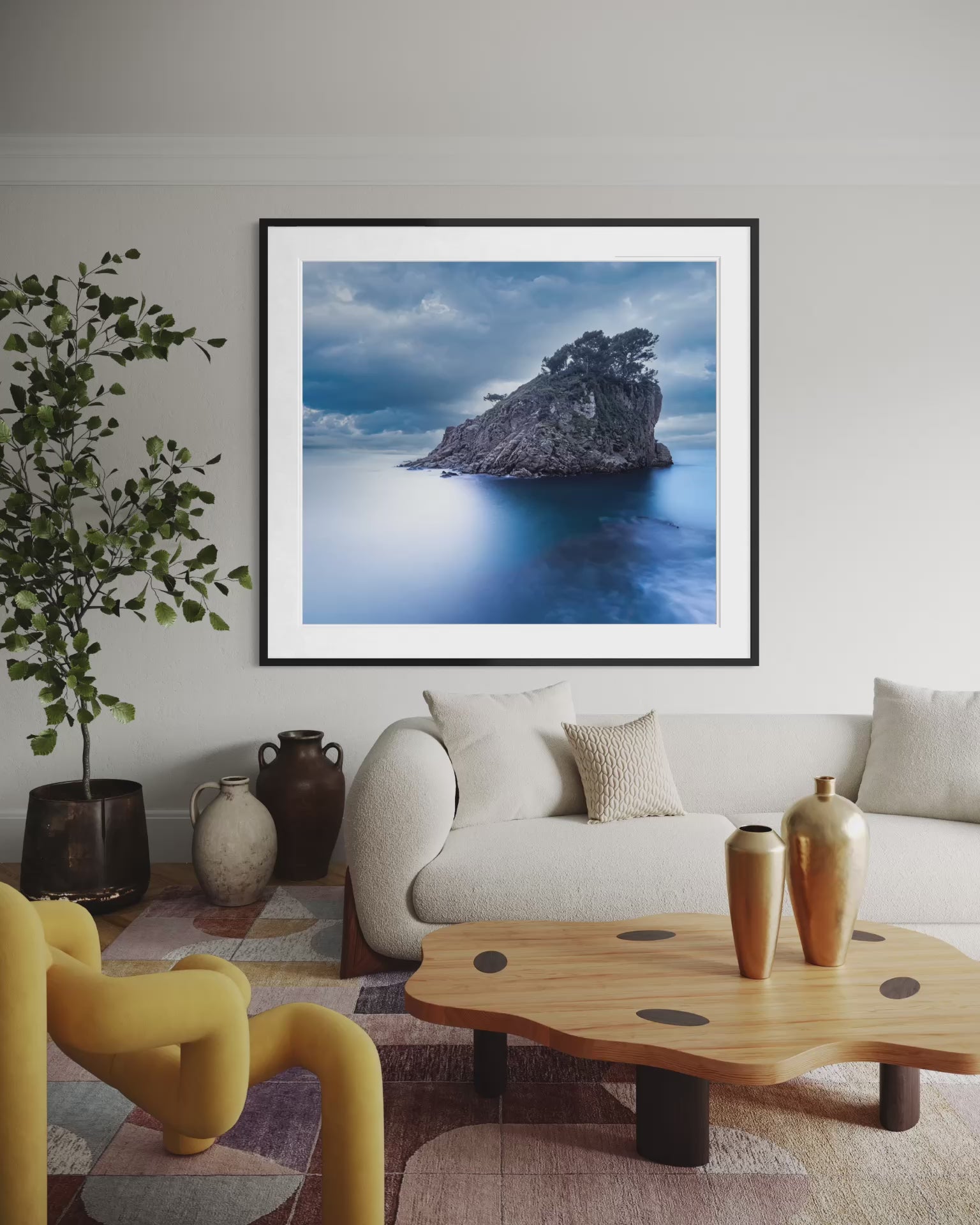 Islet of Blue: Cala Sant Francés, vídeo de la impresión enmarcada en un interior
